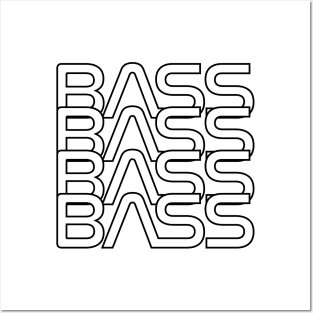 Bass Repeated Text Light Theme Posters and Art